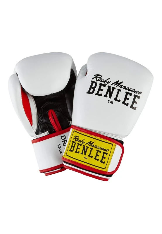 BENLEE Rocky Marciano Unisex -Adult's DRACO Leather Boxing Glove, White/Black/Red, 12 oz