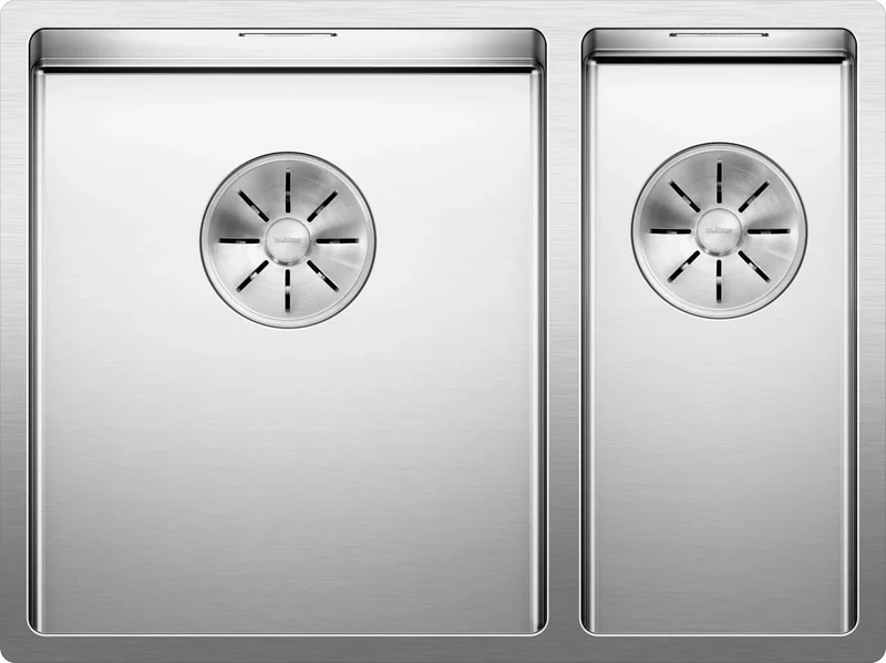 BLANCO CLARON 340/180-IF Stainless Steel Sink Installation Type: Installation from Top and Flush Surface Large Main Basin Left for 60 cm Wide Base Cabinets Resistant to Scratches