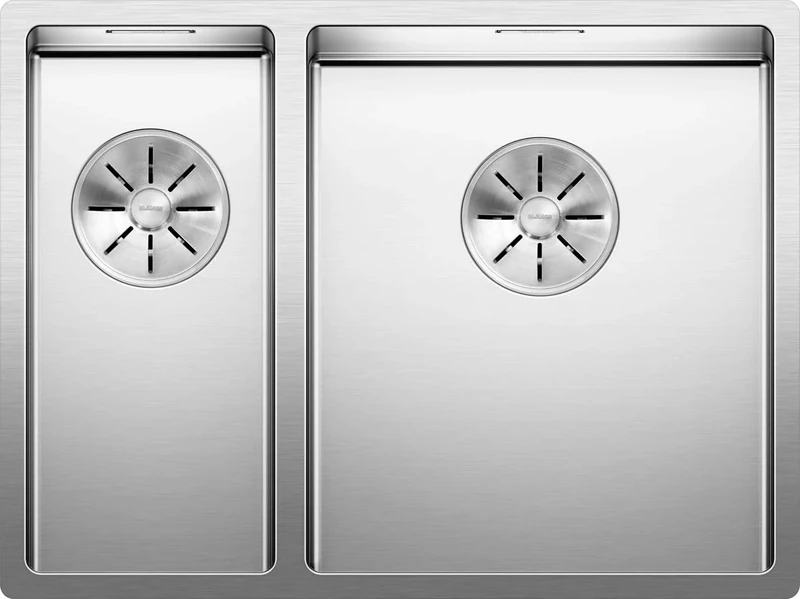BLANCO CLARON 340/180-IF Stainless Steel Sink, Installation Type: Installation from Top and Flush-Mounted Large Main Basin Right for 60 cm Wide Base Cabinets, Resistant to Scratches