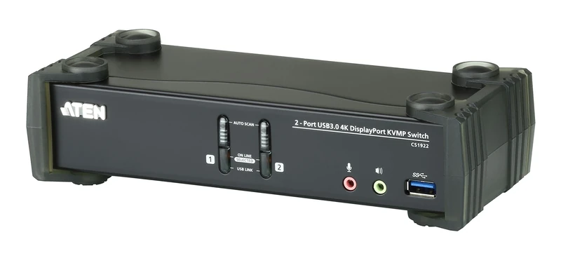 USB 3.0 True 4K DisplayPort 2Port KVMP Switch CS1922 ATEN 4K UHD (3840 x 2160 @ 60 Hz) 4K DCI (4096 x 2160 @ 60 Hz), USB 3.1 Gen 1, 5 Gbps, MST, support Windows, Mac & Linux, UK #1 KVM Market Leader