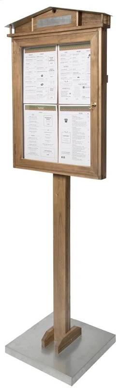 Securit LED Rustic Information Display/Post/Base for Wall Mounting, Mahogany, 53 x 175 x 40 cm