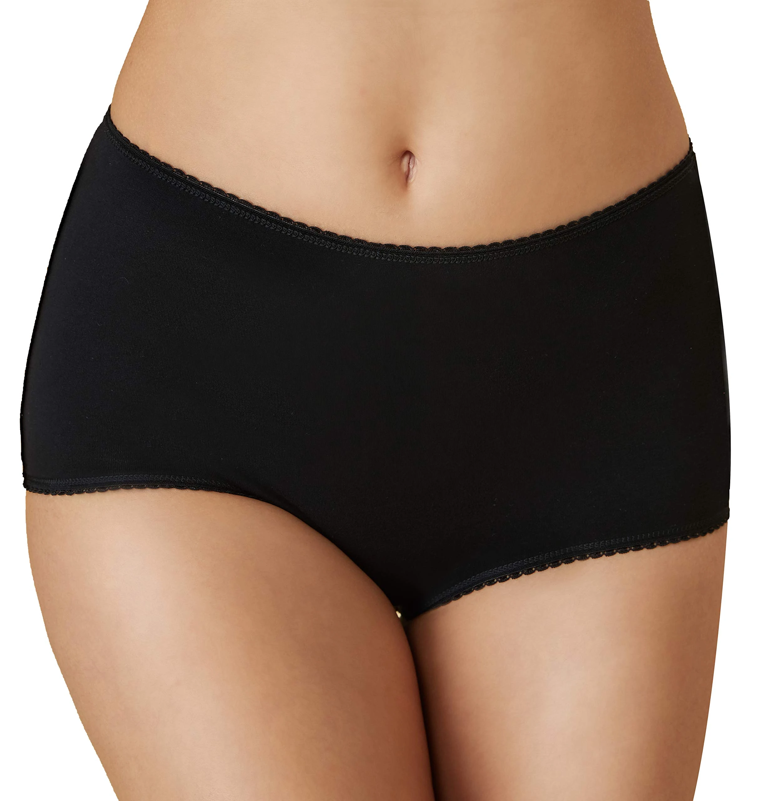 VANEVER 5PK Ladies Premium Cotton Lycra Full Briefs,Womens Mama Panties,Basic High Rise Knickers,Stretch Pure Cotton Underwear for Everyday use,Black Size18