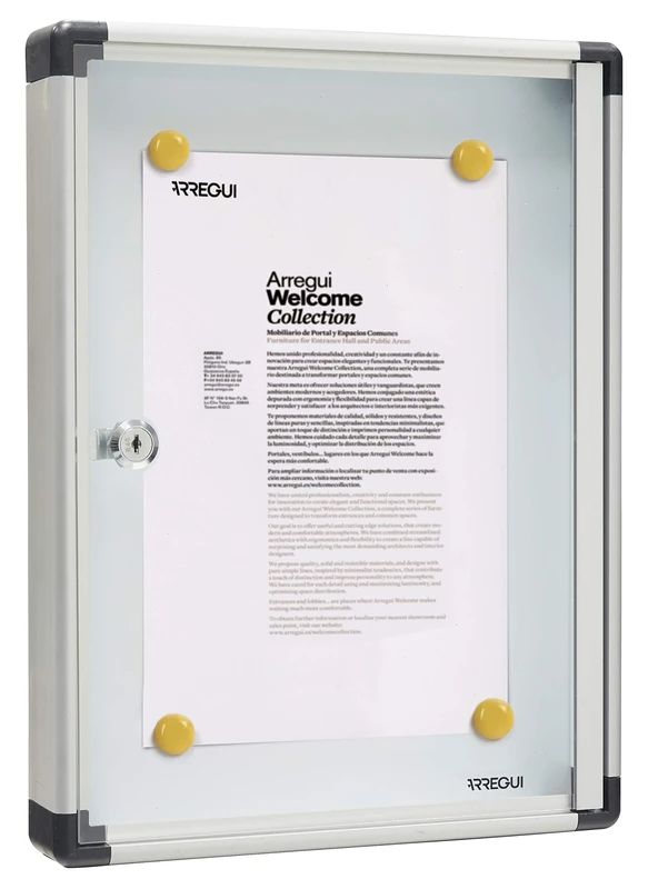 Arregui PAN52 Aluminium and Perspex Advertising Panel for 1 Sheet DIN A4, Silver