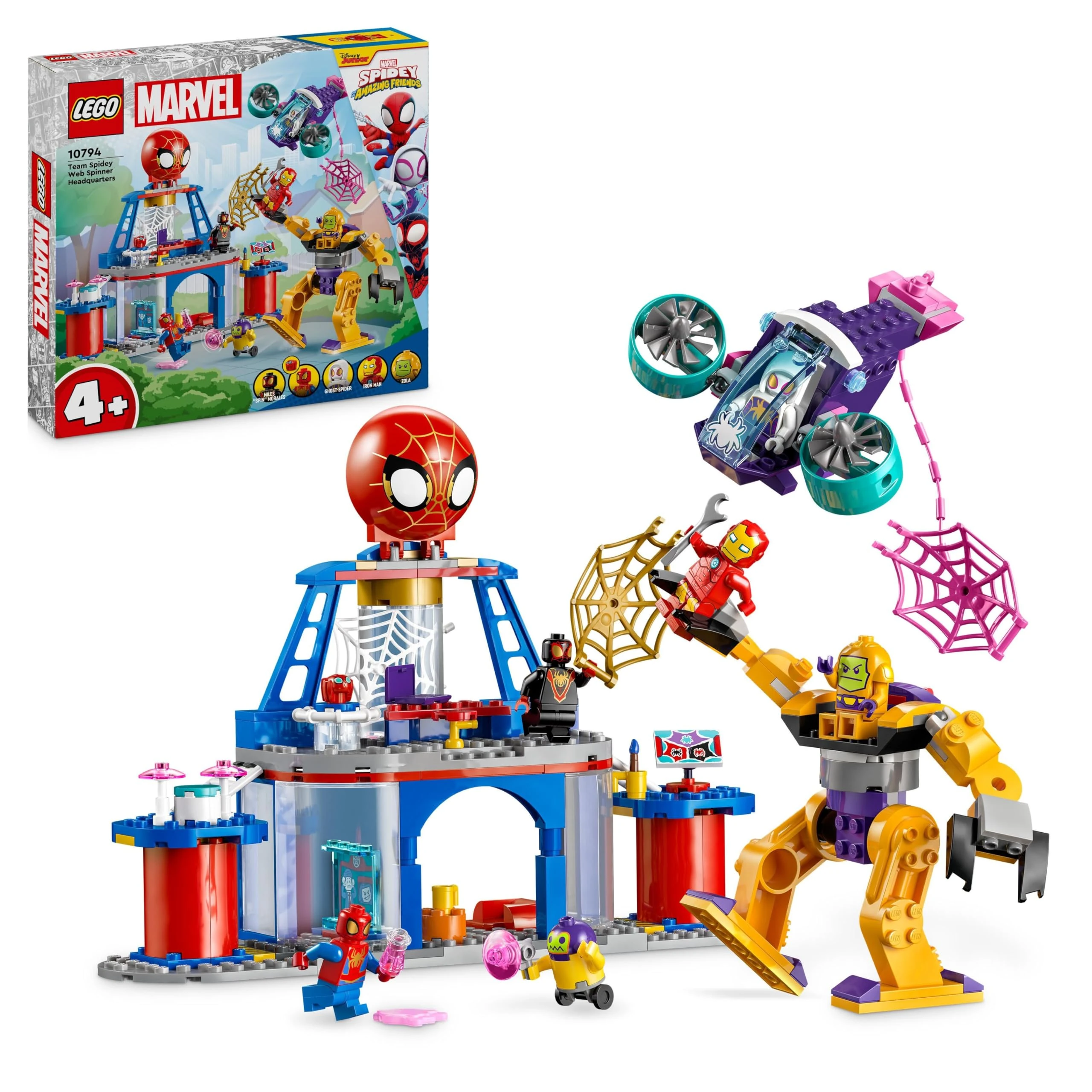LEGO Marvel - Team Spidey Web Spinner Headquarters, Super Hero Building Toy, Gift for 4 Plus Year Old Boys, Girls and Fans of the Disney+ Spidey and his Amazing Friends Show 10794