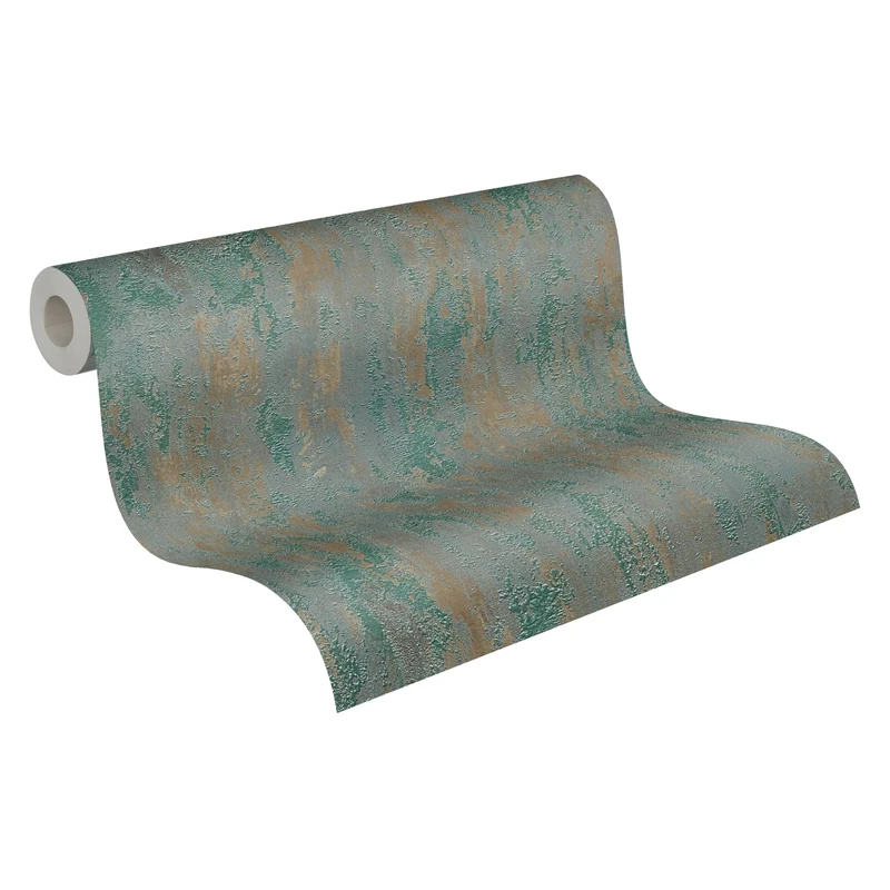 A.S. Création Plain Wallpaper Trendwall 2 Non-Woven Wallpaper 10.05 m x 0.53 m Green Bronze Brown Made in Germany 326512 32651-2 - Image 1