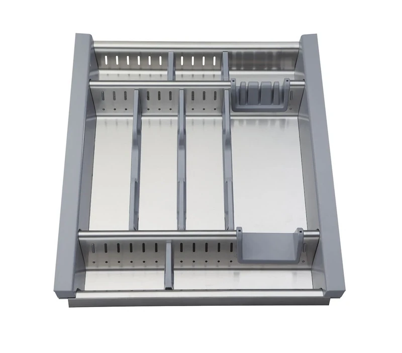 elletipi Flexo R245/S C10 Cutlery Holder Car adattante from Drawer Module, 45 cm, stainless steel and plastic, grey