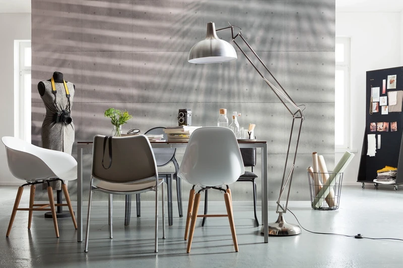 Komar XXL4-059 Komar Shadows Concrete Shadown Wallpaper Wall Mural - (368 x 248 cm) - Grey, Pink (1-Piece)