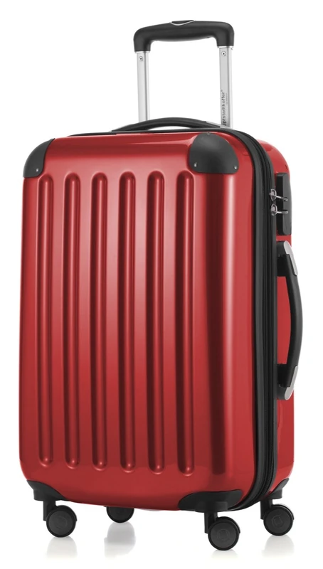 Hauptstadtkoffer Alex Cabin Suitcase 55x38x23 cm, 42 L, Combination Lock, Expandable Hard Shell Trolley PC/ABS, 3.2 kg, 4 Double Wheels, Red