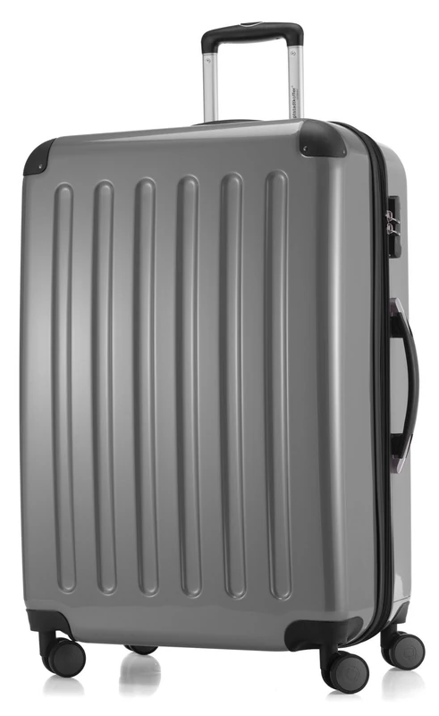Hauptstadtkoffer Alex Expandable Hard Shell Suitcase 75 cm (119 L) with Combination Lock, Durable Travel Trolley with 4 Double Wheels, Silver