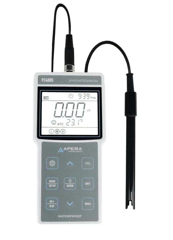 Apera Instruments AI423 PC400S Portable Multi-Parameter Meter Kit (pH/EC/TDS/Salinity/Resistivity/Temp.), 1.3" Height, 3.4" Wide, 7" Length