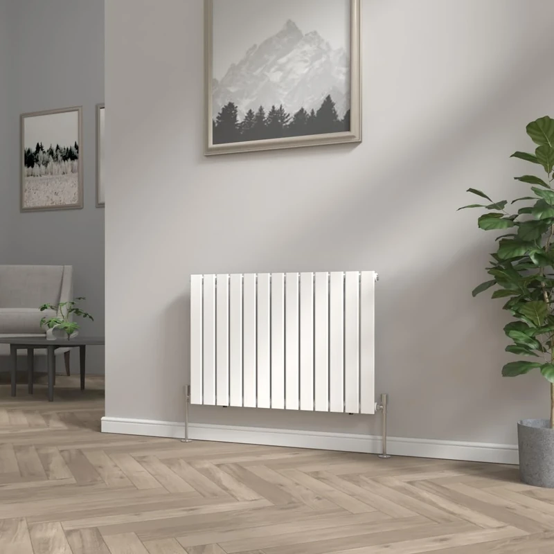 NRG Modern Radiator White 600x884mm Single Flat Panel Heater Interior Designer Horizontal Bathroom Radiators