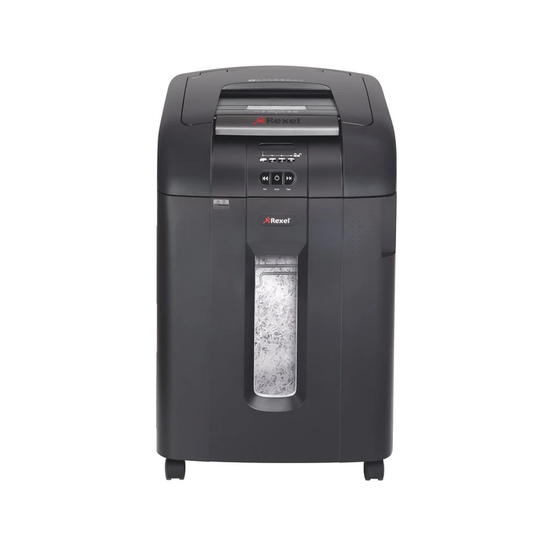 Rexel Auto+ 600X 2103500A Auto Feed 600 Sheet Cross Cut Shredder for Departmental Use (Up to 20 Users), 80 Litre Bin, Includes Shredder Oil, Black
