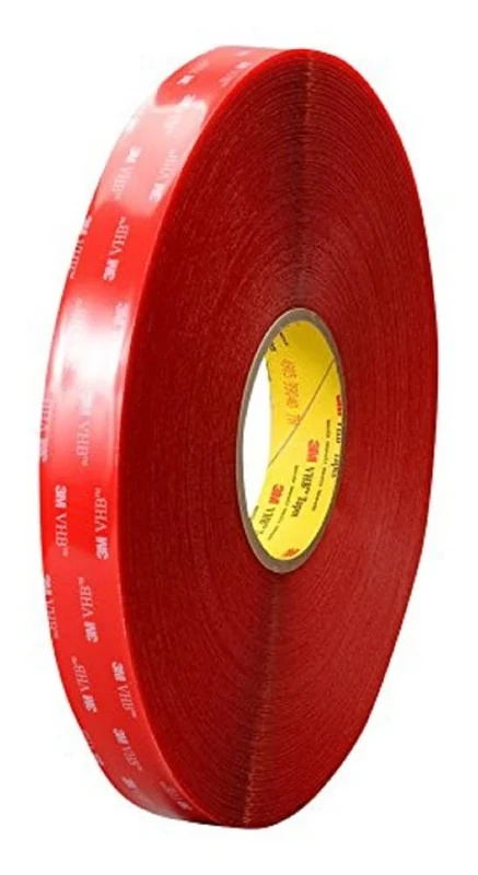 3M VHB Ribbon 4905 F Acrylic Double Sided Adhesive Foam, Transparent (Red Ribbon), 12mm x 33m, Pack of 6