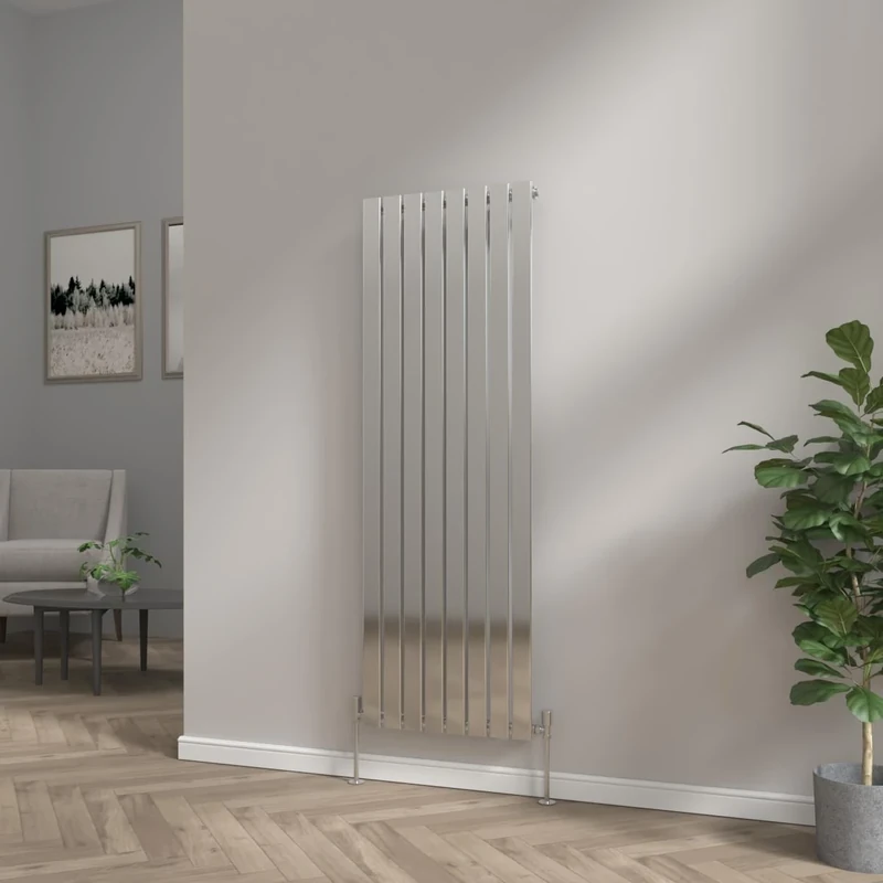 NRG 1600x544mm Vertical Tall Upright Flat Panel Designer Bathroom Central Heating Radiator Chrome Single Column - Perfect for Bathroom, Bedroom, Kitchen, Hallway, Living Room