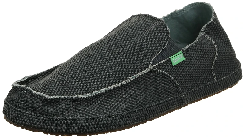 Sanuk Men's Rounder Slip-On Loafer, Pirate Black, 7 UK