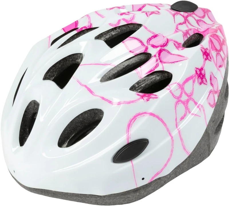 ON BIKE Girl's Bike Helmet Padded Adjustable Size M 55-58cm Pink Aerodynamic Front - Image 1