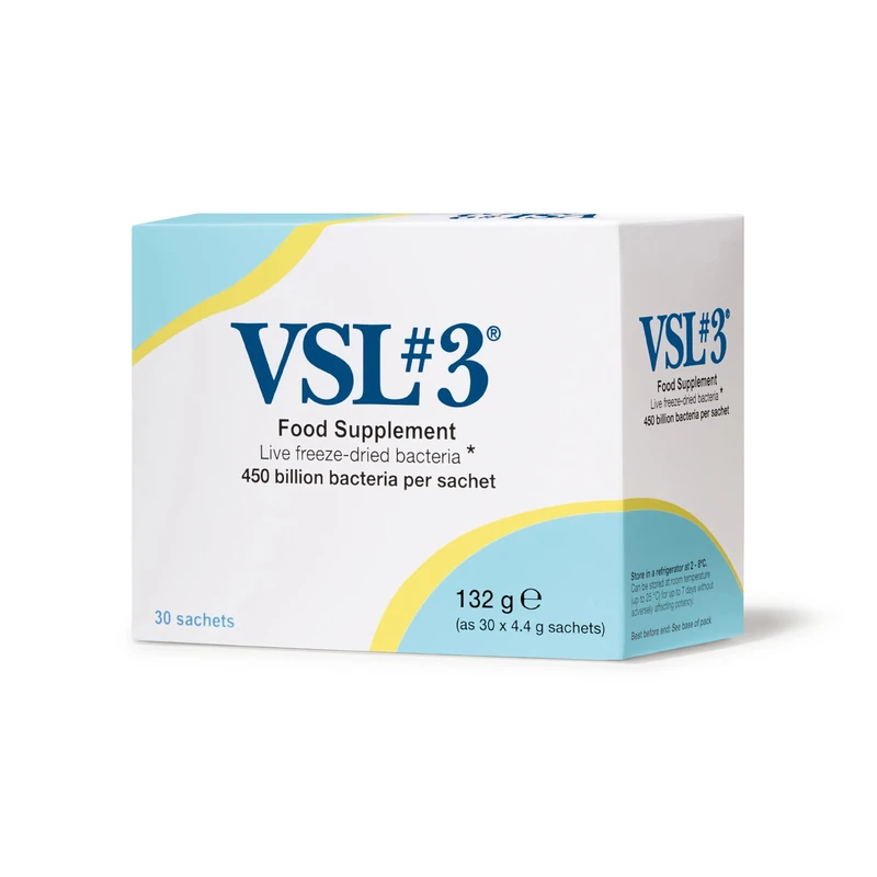 VSL#3 High-Concentration Probiotic Supplement (30 sachets) for Gut Health - 450 Billion Live Bacteria Across 8 Diverse Strains - Proven to Reach the Gut Alive & Trusted by NHS Healthcare Professionals