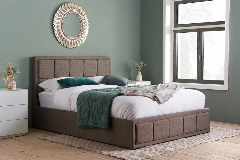 Birlea Hannover Ottoman Bed, velvet, Grey, Twin