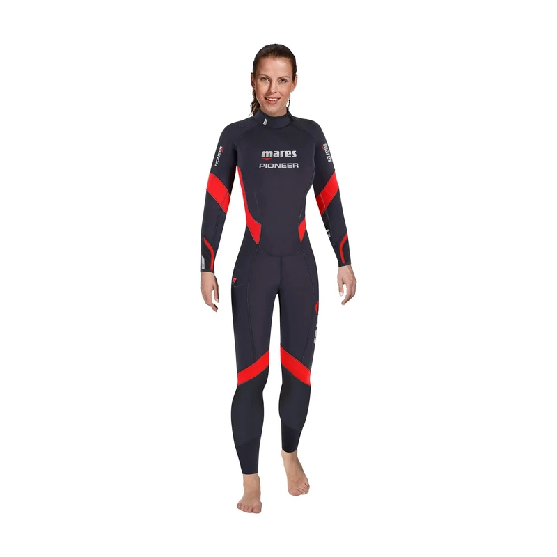 Mares Women's Pioneer 5 mm Wetsuit, Blue/Red, S2