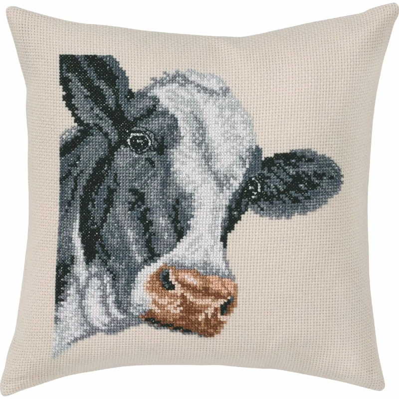 Permin Holstein Cow Cushion kit, 100% Cotton, Multi, 30 x 22 x 4 cm - Image 1