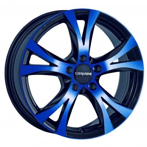 Carmani CA97517H335CBLP Bolt Circle 5.00 x 112.00 Offset 35 Hub Centering 66.60 Design 9 Compete, Blue Polish
