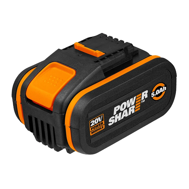 WORX WA3556 Akku 20V – Extrem leistungsstarker Akku mit integrierter Ladestandanzeige – Für alle WORX Geräte – 5000mAh Li-Ion Akku