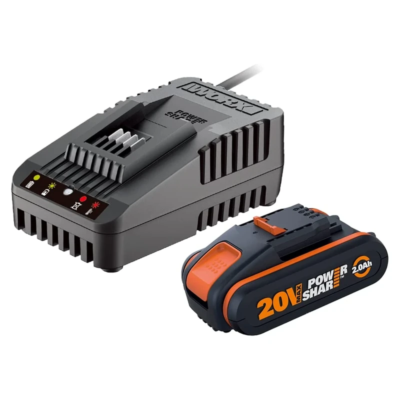 Worx Battery Charging Station for Powershare Batteries/Fast Battery Charger., WA3601 40W, 20V