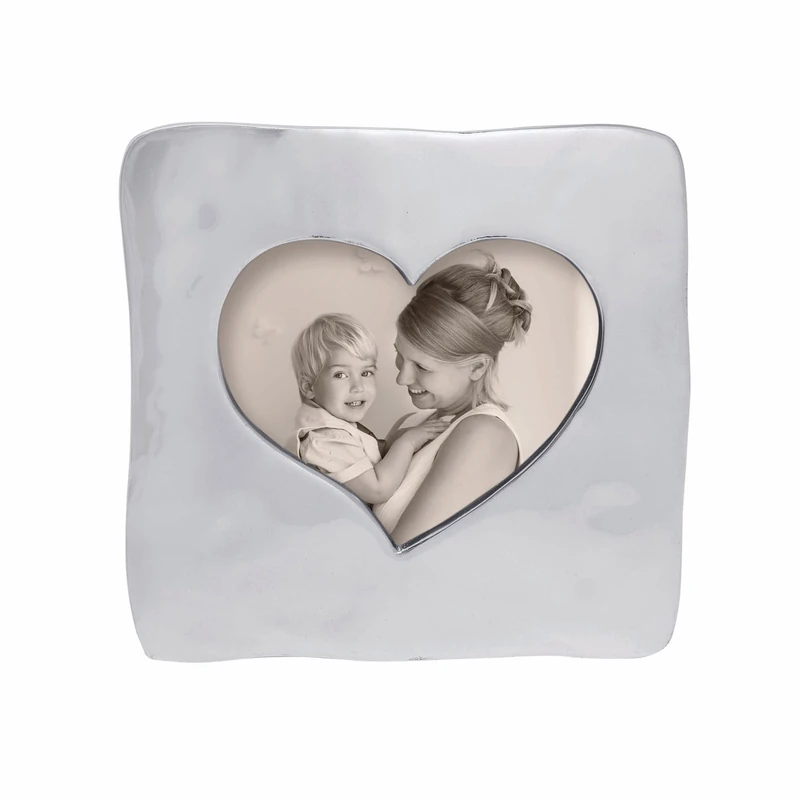 MARIPOSA Open Heart Frame, Silver, 7.75" x 7.75"
