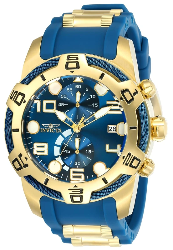 Invicta Bolt 24217 Men's Watch - Waterproof - Analogue - Quartz Movement - stainless steel with blue dial - 50mm