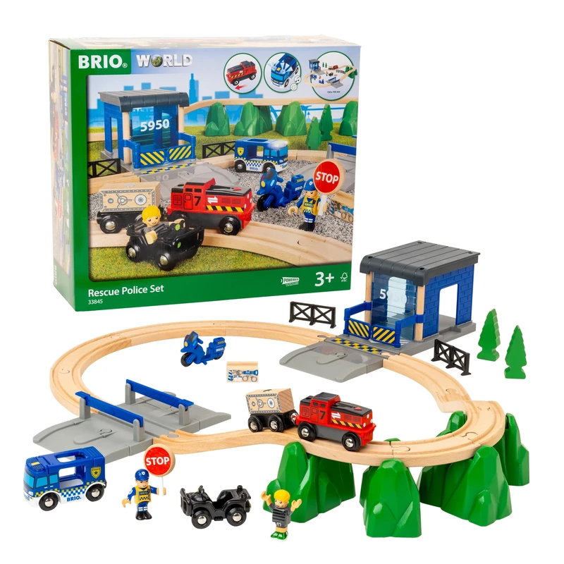 BRIO World - Rescue Police Train Set for Kids Age 3 Years Up - Compatible with all Railway Sets & Accessories