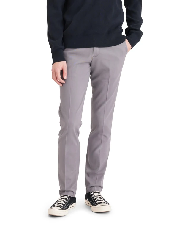 Dockers Men's Slim Fit Easy Khaki Pants, Burma Grey, 34W x 32L