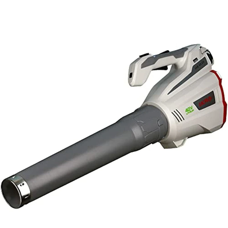 IKRA 74003000 Battery Leaf Blower IAB 40-25 Blow Speed 320 km/h 40 V Lithium-Ion Maximum Operating Time 60 min Ergonomic, 40 V, Grey/Red