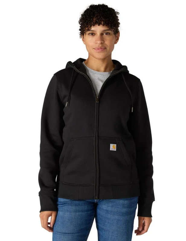 Carhartt, Women's, Relaxed Fit Midweight Full-Zip Sweatshirt, Black, XS