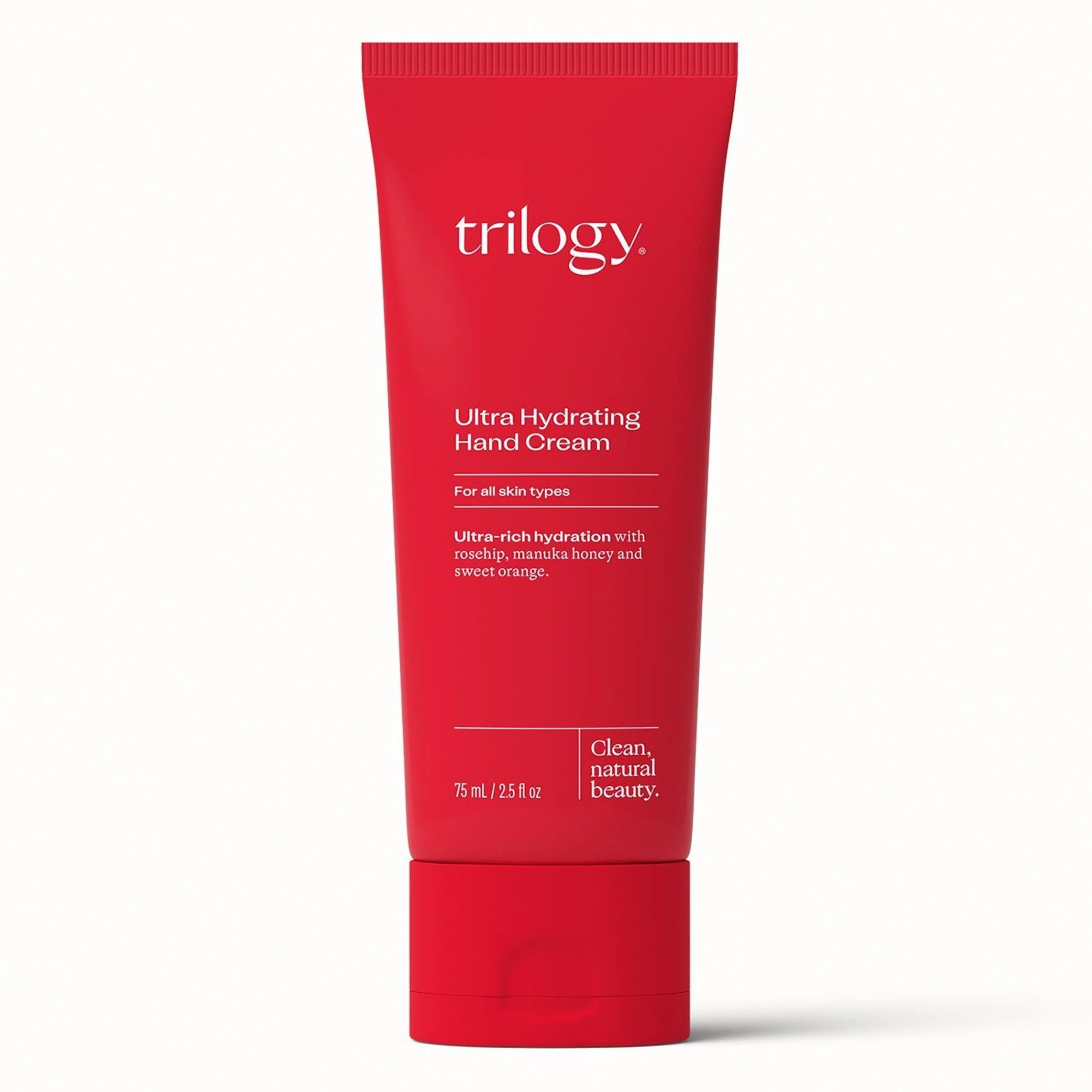 Trilogy Ultra Hydrating Hand Cream - For All Skin Types - Ultra-Rich Hydration with Rosehip, Manuka Honey & Sweet Orange - Made in New Zealand - Clean, Natural Beauty, 75 mL