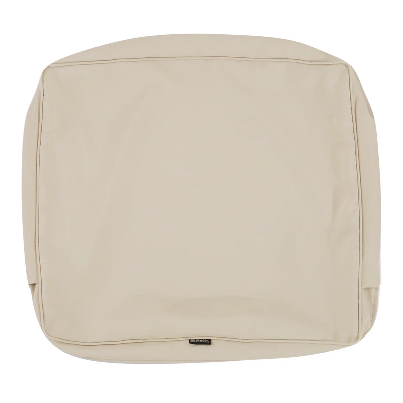 Classic Accessories Montlake FadeSafe Patio Lounge Back Cushion Slip Cover 4 Thick Heavy Duty Outdoor Patio Cushion with Water Resistant Backing Antique Beige 25 W x 18 H x 4 T (60005010301RT)