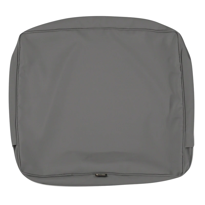 Classic Accessories Montlake FadeSafe Patio Lounge Back Cushion Slip Cover,4" Thick, Light Charcoal Grey, 25" Wx18 Hx4 T (60-145-010801-RT)