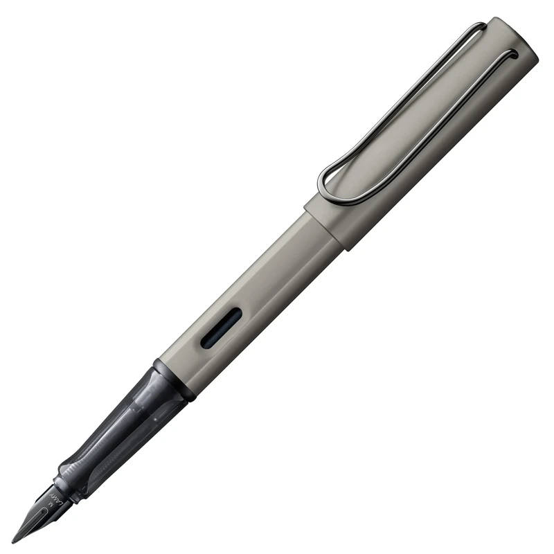 LAMY Lx ruthenium fountain pen - PVD-coated nib & ergonomic grip - steel nib in size EF - lightweight aluminum body – including LAMY T 10 blue ink cartridge & metal case – right-handed