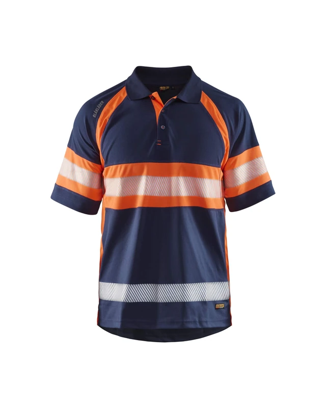 Blakläder 333810518953XL Size X-Large Class 1 High Vis-Polo Shirt - Navy Blue/Orange