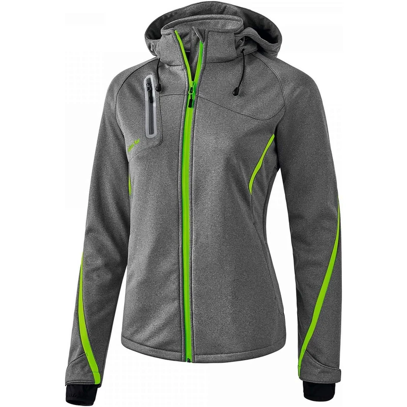 Erima Women Outdoor Basics Softshell Jacket Function - grey marl/green gecko, 38