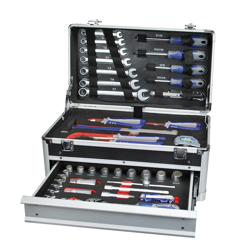 TEC Hit 503045 Aluminium Suitcase with Drawer 45 Piece Chrome Vanadium Tools - Image 1
