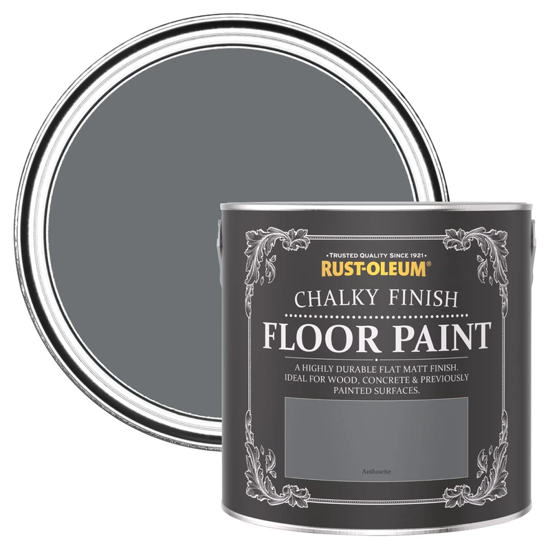 Rust-Oleum Mid Grey Scratch-Resistant Floor Paint in Matt Finish - Mid-Anthracite 2.5L