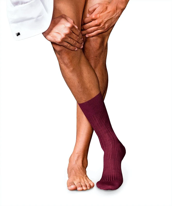FALKE Men's No. 7 M So Wool Plain 1 Pair Socks, Red Barolo 8596, 7-8