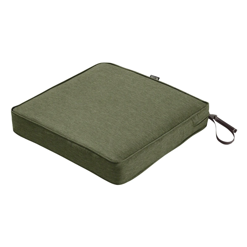 Classic Accessories Montlake FadeSafe Square Patio Dining Seat Cushion - 3" Thick - Heavy Duty Outdoor Patio Cushion with Water Resistant Backing, Heather Fern Green, 19"W x 19D x 3T (62-008-HFERN-EC)