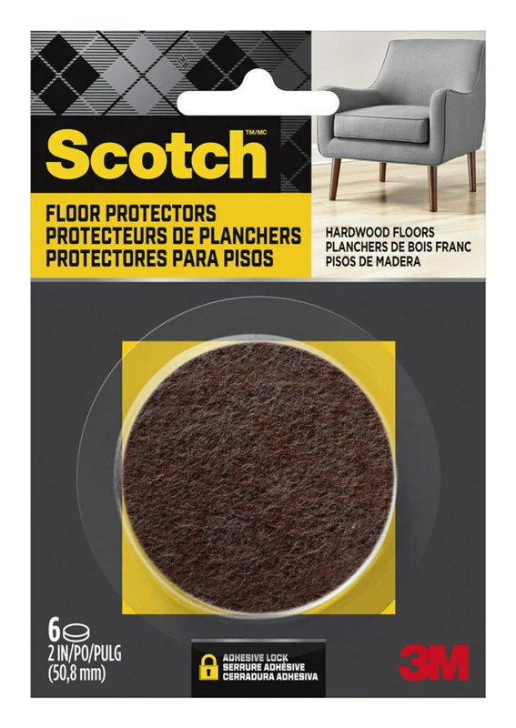 Scotch SP827-NA Felt Furniture Pads, Brown, 2"