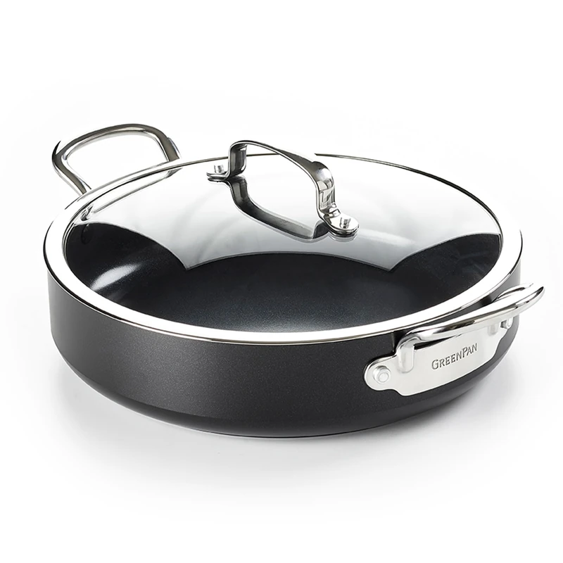 Greenpan Barcelona Ceramic Non-Stick 30cm Shallow Casserole with Glass Lid