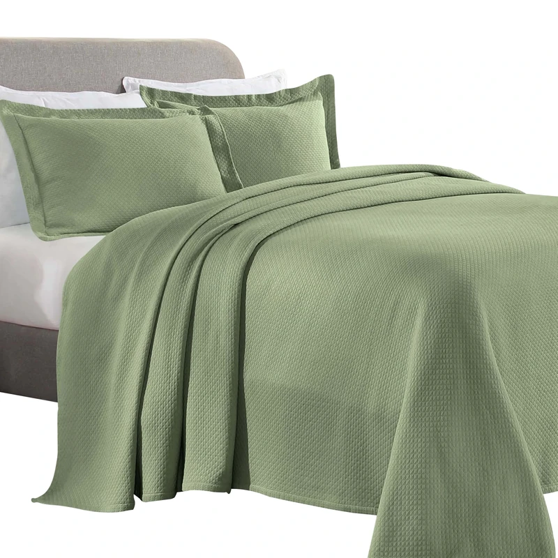 Superior Cotton Bedspread, sage, King