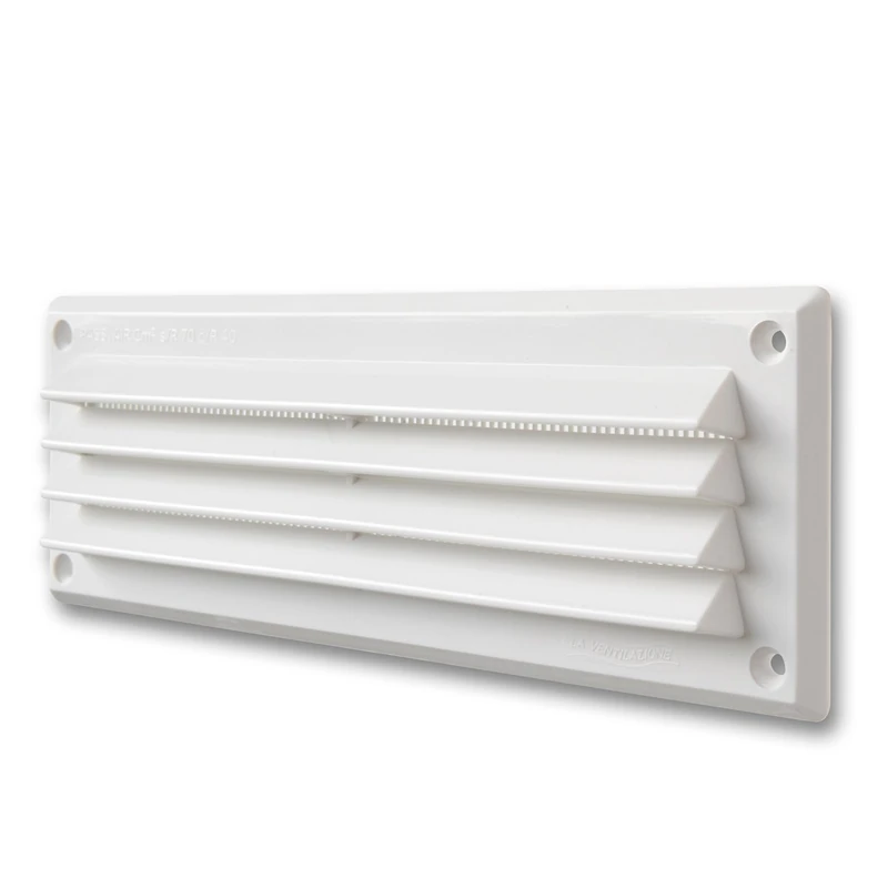 La Ventilazione CR237B Ventilation Grille Plastic Rectangular Overlap, White, 227 x 80 mm
