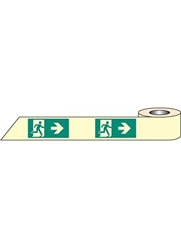 Caledonia Signs 58650 Man Arrow Right Photo luminescent Tape, 10000 mm x 40 mm