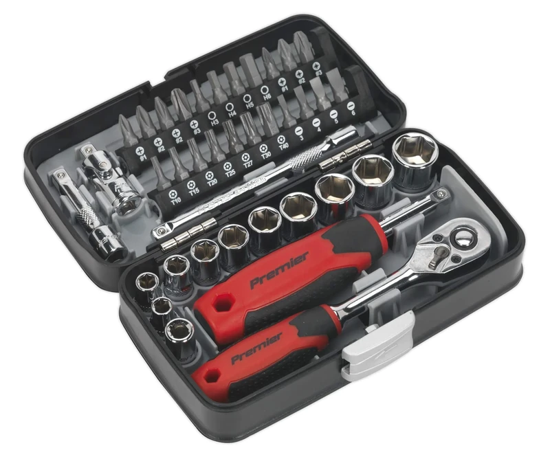 Sealey Ak8945 Socket & Bit Set 38Pc 1/4In Sq Drive