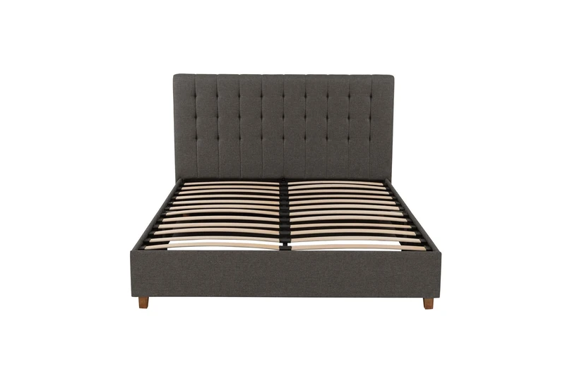 DHP Furniture Emily Upholstered Bed, Grey Linen King